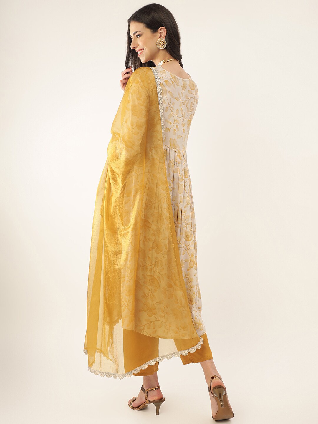 Khushal K Ethnic Motifs Printed Thread & Mirror Work Kurta with Trousers & Dupatta - Distacart