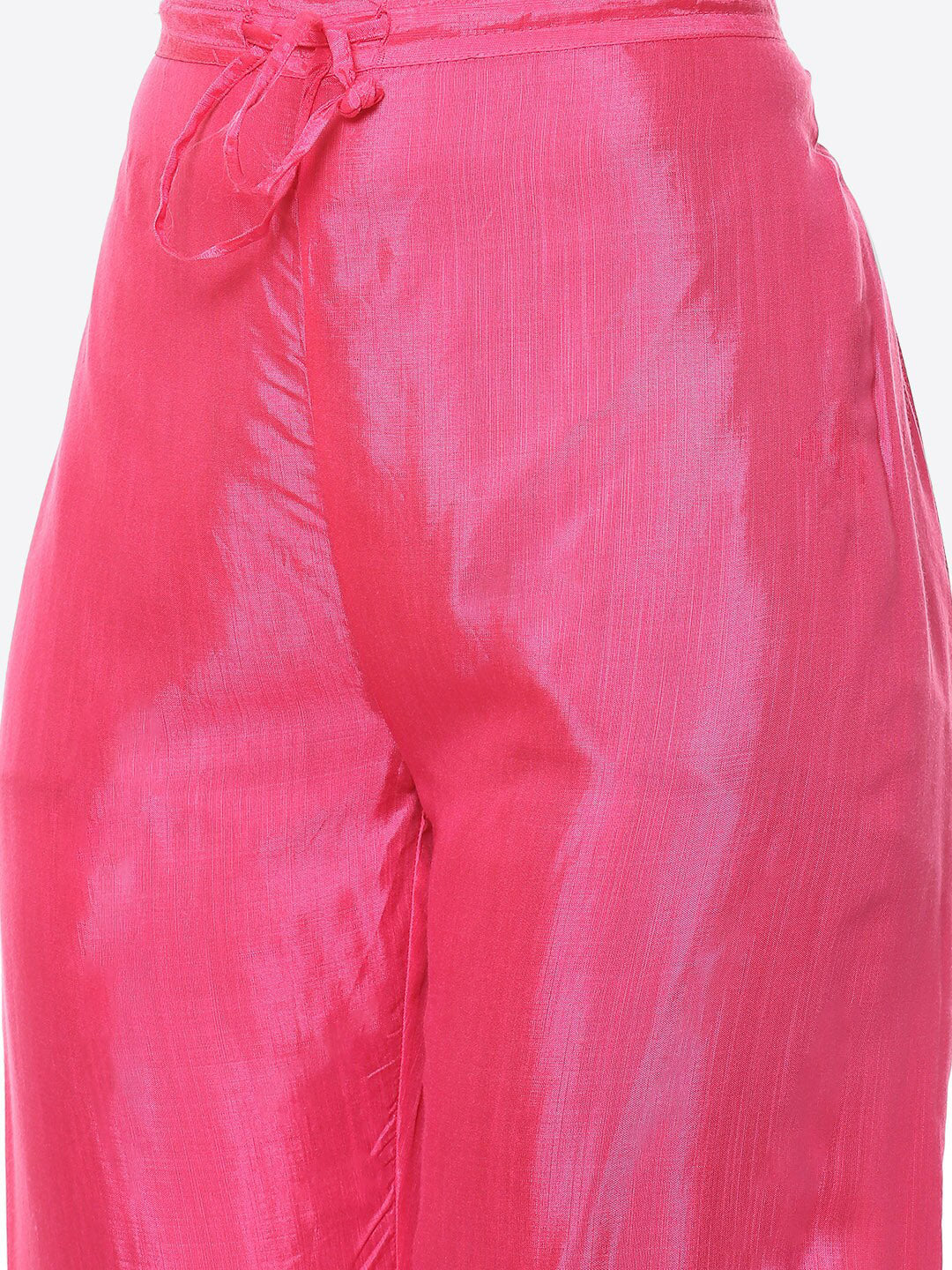 Biba Women Fuchsia Printed Kurta with Trousers & With Dupatta - Distacart