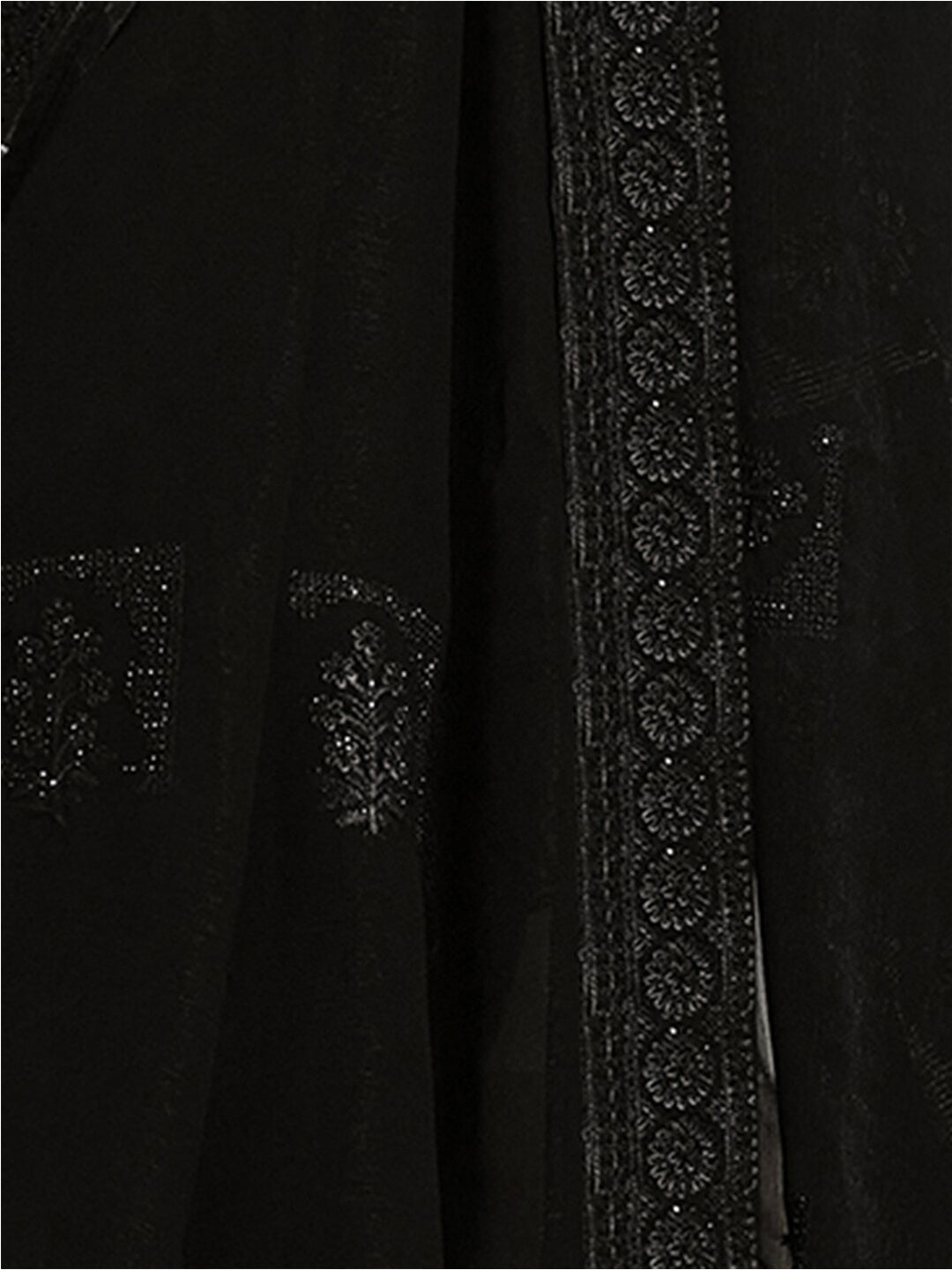 Mitera Black Ethnic Motifs Beads And Stones Embellished Saree - Distacart