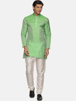 Thumbnail for Sethukrishna Men Green Kurta with Pyjamas - Distacart