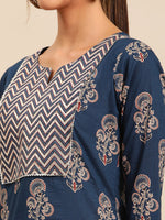 Thumbnail for Sangria Women Ethnic Motifs Printed Gotta Patti Pure Cotton Kurta with Trousers - Distacart