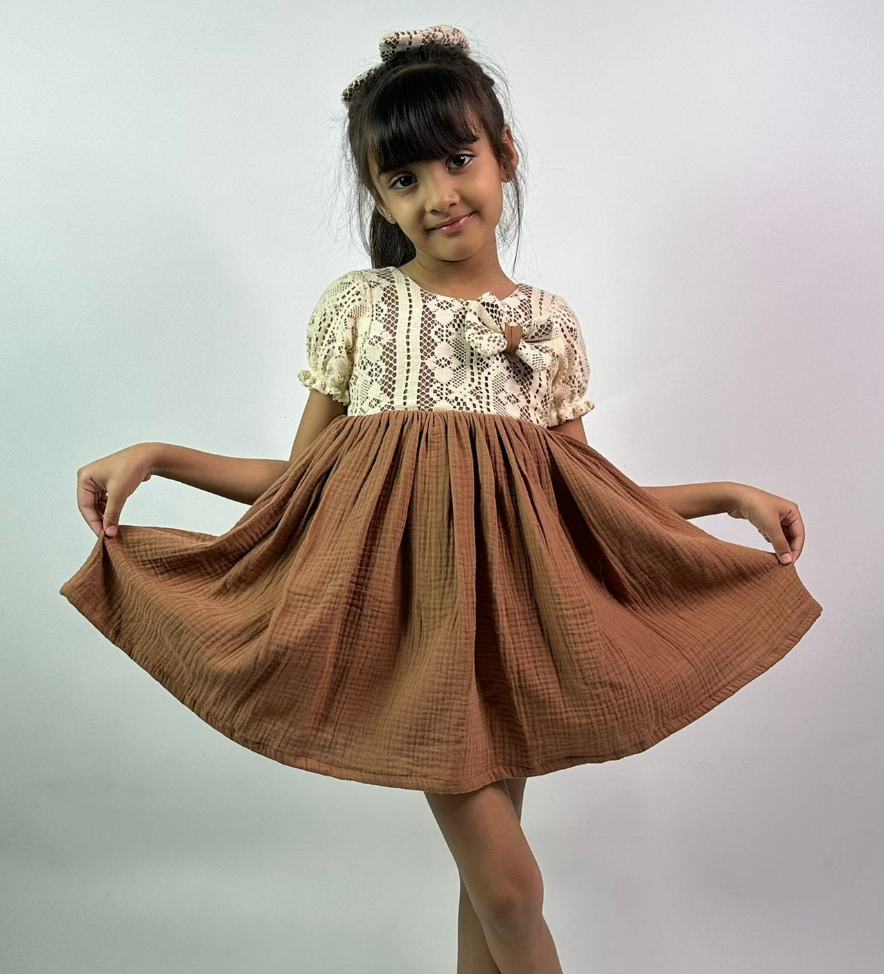 ArthLife Vintage Brown Fit And Flare Dress - Distacart