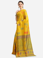 Thumbnail for Kalini Yellow & Green Ethnic Motifs Fusion Saree - Distacart