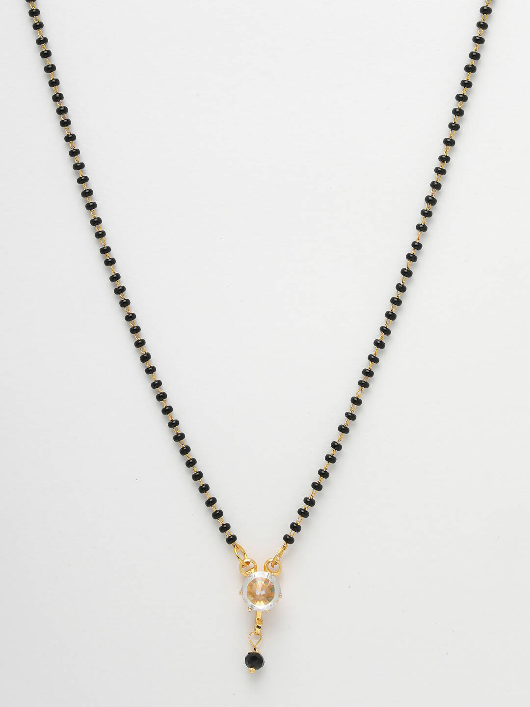 NVR Women Ethnic Gold-Plated Beaded Mangalsutra With Ad Stone - Distacart