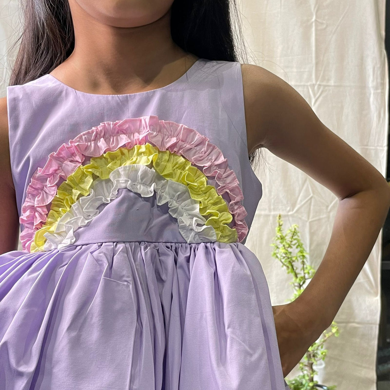 ArthLife Lavender Rainbow Partywear Dress - Distacart