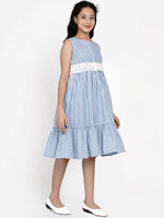 Thumbnail for NOZ2TOZ Blue Striped Dress For Girls - Distacart