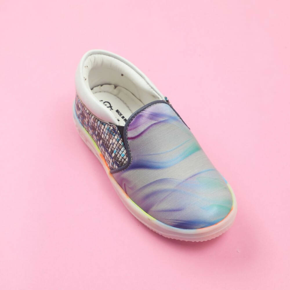 Tiny Bugs Unisex Sea Printed Slip Ons Sneakers - Grey - Distacart