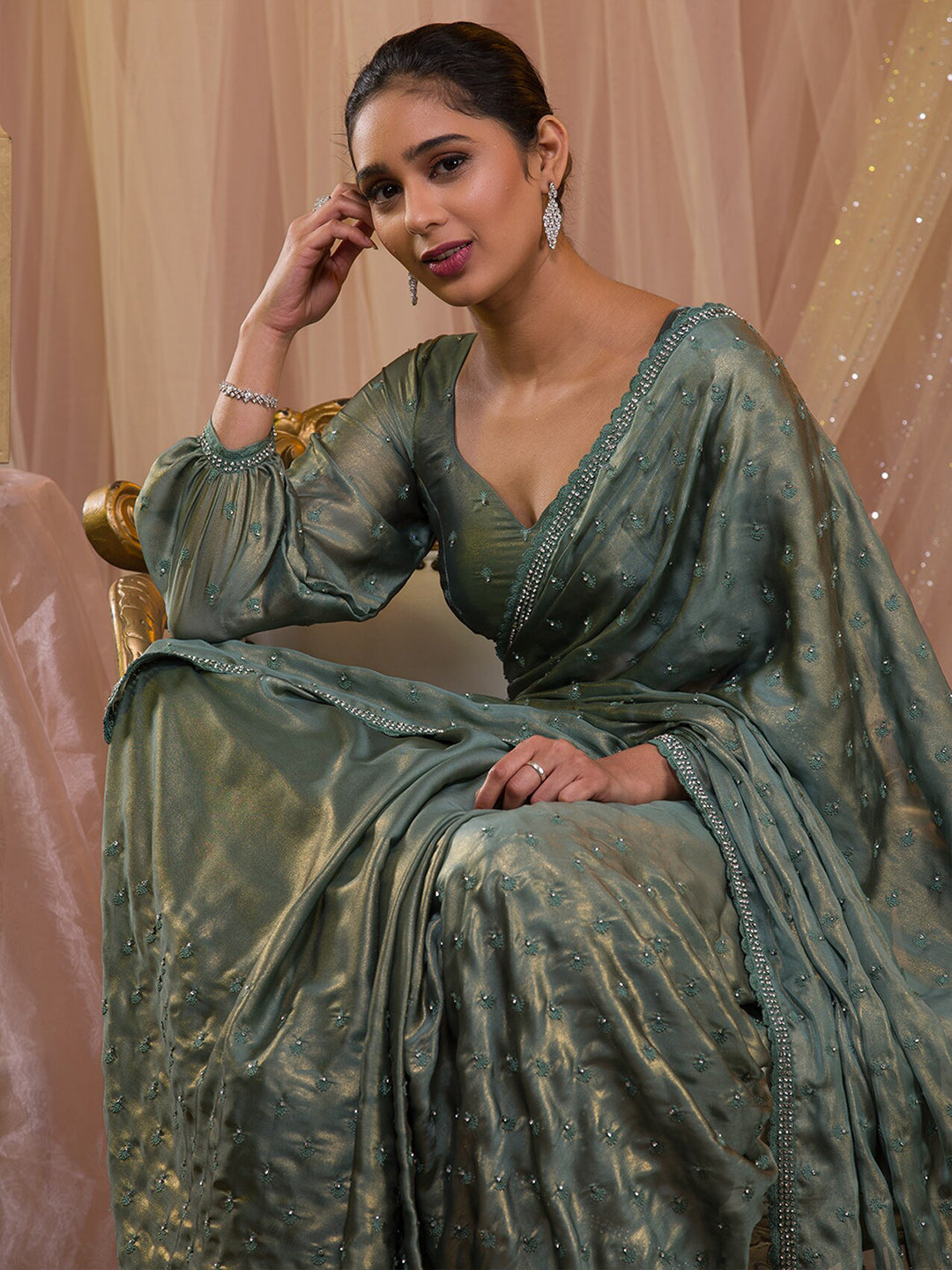 Koskii Embellished Embroidered Saree - Distacart