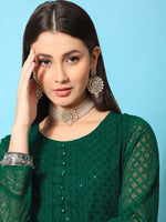Thumbnail for Kalini Ethnic Motifs Embroidered Chikankari Georgette Kurta - Distacart