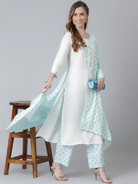 Khushal K Women Kurta with Palazzos & Dupatta - Distacart