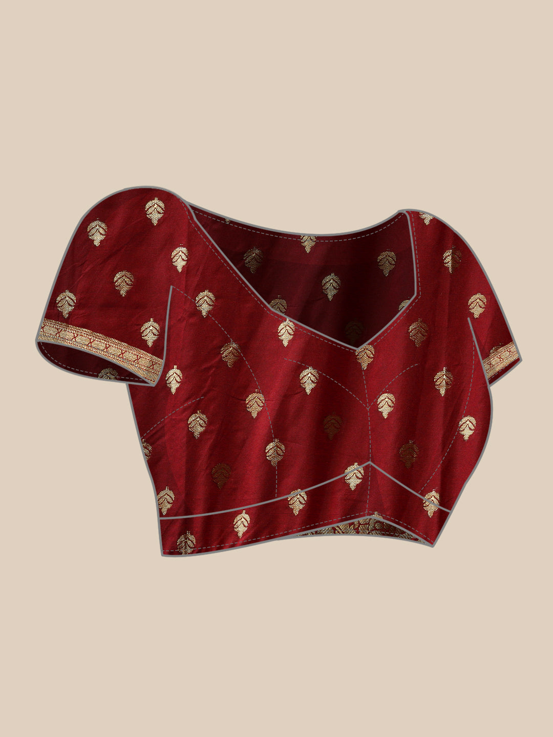 Mitera Teal Blue & Golden Ethnic Motifs Banarasi Saree with Zari Border - Distacart