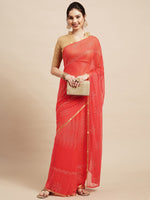 Thumbnail for Saree Mall Peach-Coloured Embellished Sarees - Distacart