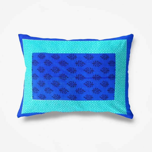 Vamika Printed Cotton Blue Bedsheet With Pillow Covers (LEOC_GADD_B) - Distacart
