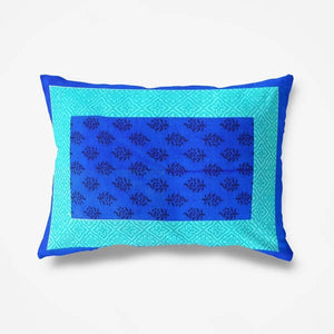 Vamika Printed Cotton Blue Bedsheet With Pillow Covers (LEOC_GADD_B) - Distacart