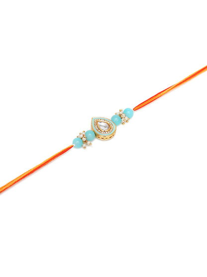 Designer kundan Rakhi - Ruby Raang - Distacart