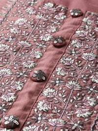 Thumbnail for Ishin Women Mauve Yoke Design Kurta with Trousers & Dupatta - Distacart
