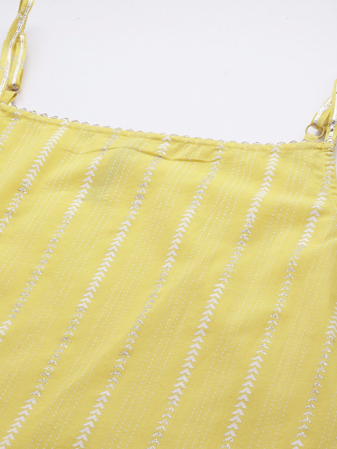 HERE&NOW Ethnic Motifs Printed Gotta Patti Pure Cotton Kurta with Sharara & Dupatta - Distacart