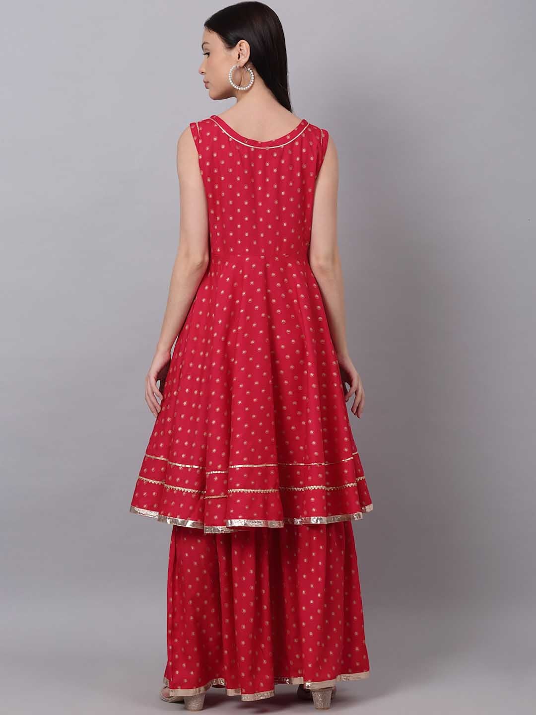 Kalini Women Pink Empire Gotta Patti Kurta with Palazzos - Distacart