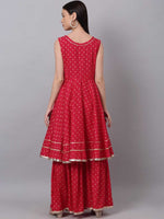 Thumbnail for Kalini Women Pink Empire Gotta Patti Kurta with Palazzos - Distacart