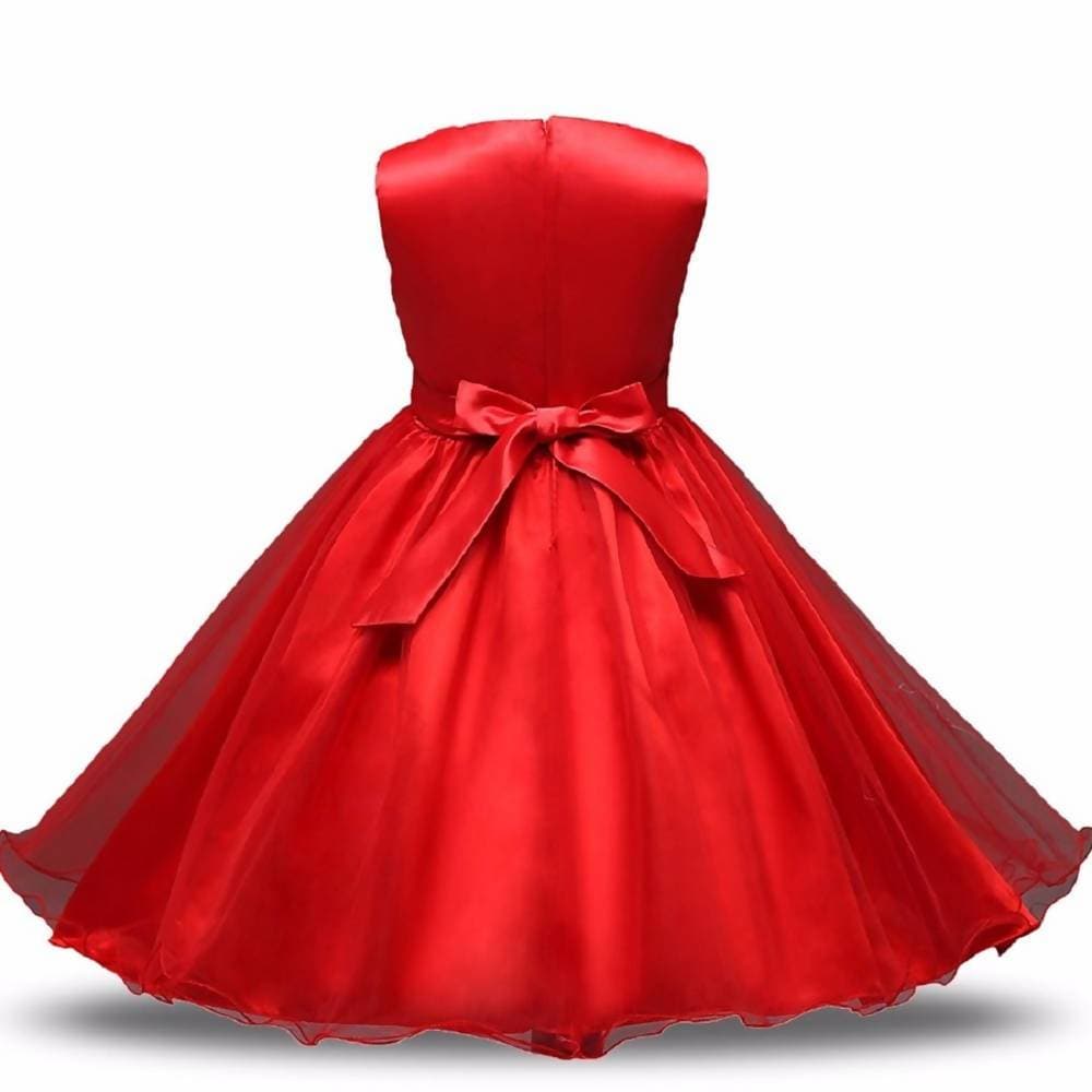 Asmaani Baby Girl's Red Color Satin A-Line Maxi Full Length Dress (AS-DRESS_22043) - Distacart