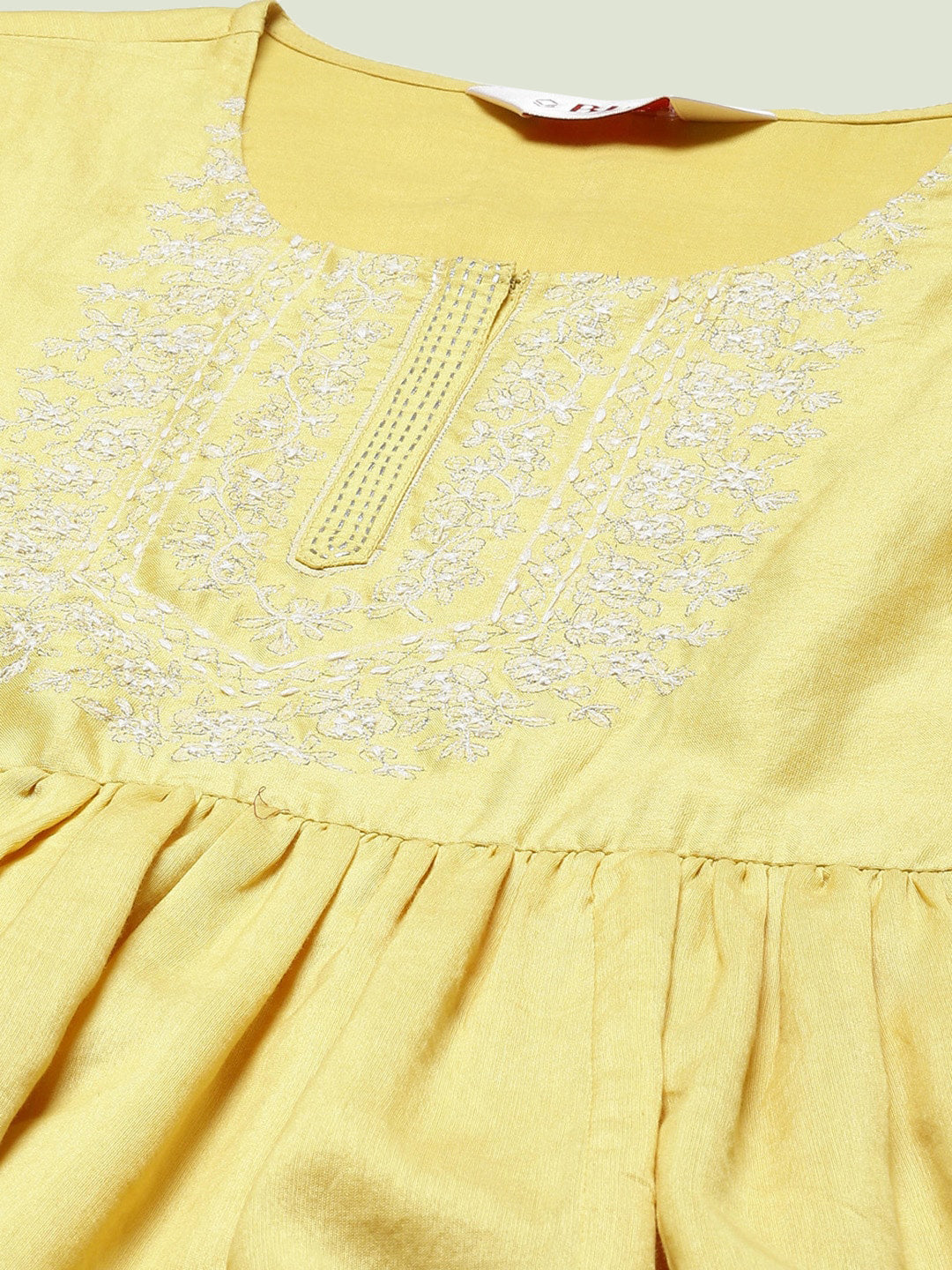 Biba Floral Embroidered Thread Work Anarkali Kurta - Distacart