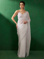 Thumbnail for Sangria Embellished Pure Georgette Sarees - Distacart