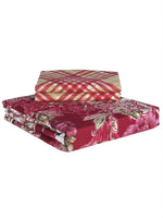Thumbnail for Story@home Arena Magenta & White Floral Microfiber 180 TC Queen Bedsheet & 2 Pillow Covers - Distacart