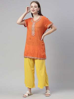 Souchii Yellow Knitted Ethnic Palazzos - Distacart