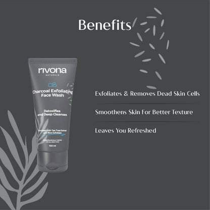 Rivona Naturals Charcoal Exfoliating Face Wash - Distacart