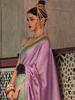 Thumbnail for Saree Mall Woven Design Zari Silk Blend Kanjeevaram Sarees - Distacart