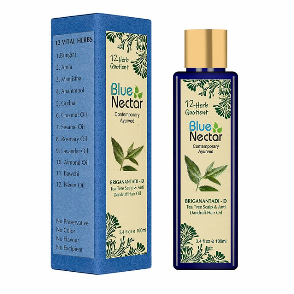 Blue Nectar Briganantadi - D Tea Tree Scalp & Anti Dandruff Hair Oil - Distacart