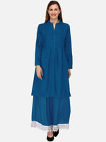 Thumbnail for Kalini Women Blue Thread Work Anarkali Kurta - Distacart