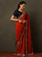 Thumbnail for Mitera Ethnic Motifs Embroidered Beads and Stones Saree - Distacart