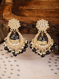 Thumbnail for Shining Diva Black Classic Chandbalis Earrings - Distacart
