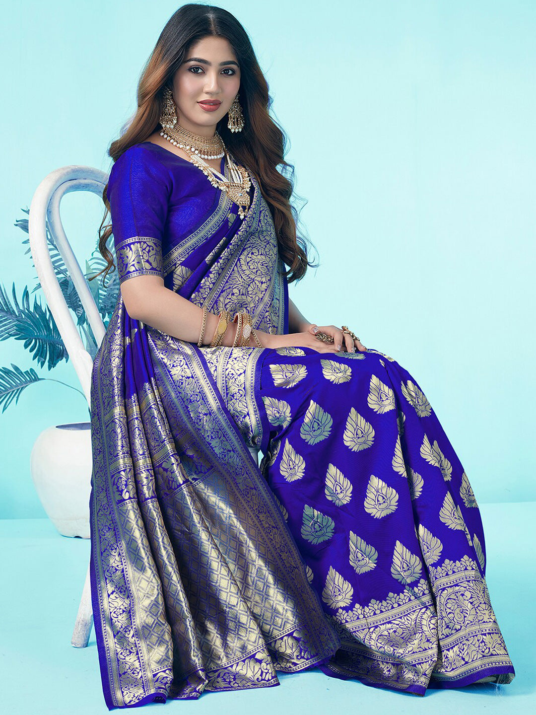 Kalini Ethnic Woven Design Zari Art Silk Banarasi Saree - Distacart