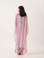 Thumbnail for Tikhi Imli Lavender & Pink Floral Embroidered Belted Saree - Distacart