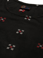 Thumbnail for Kalini Women Black Pure Cotton Geometric Woven Design Kurta with Trousers - Distacart