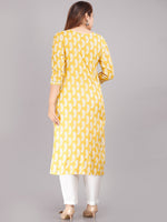 Thumbnail for Kalini Women Yellow Ethnic Motifs Printed Floral Kurta - Distacart