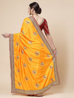 Thumbnail for Kalini Floral Embroidered Art Silk Saree - Distacart
