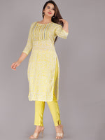 Thumbnail for Kalini Ethnic Motifs Printed Mirror Work Pure Cotton Kurta with Trousers - Distacart