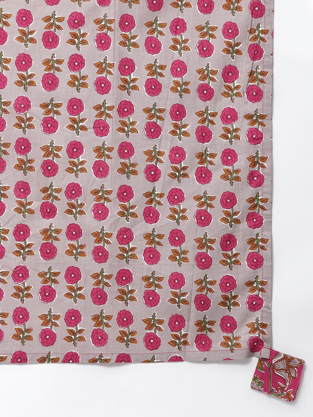 Khushal K Women Maroon Cotton Floral Printed Kurta With Dupatta - Distacart