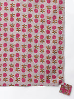 Thumbnail for Khushal K Women Maroon Cotton Floral Printed Kurta With Dupatta - Distacart