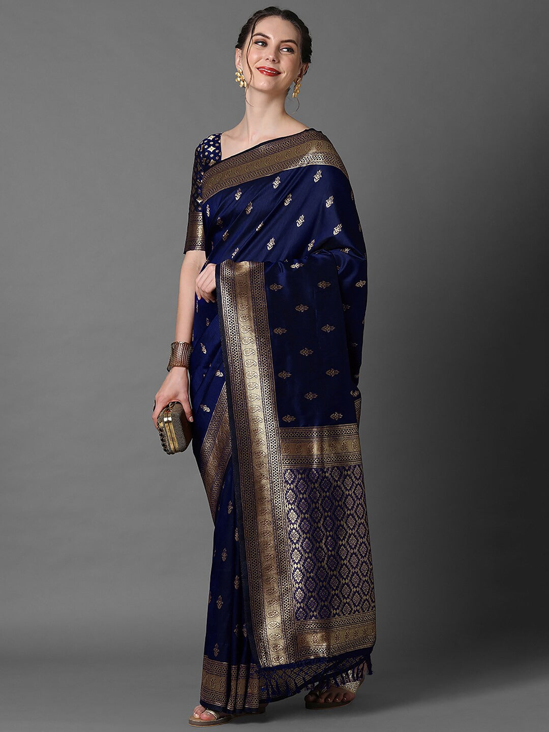 Mitera Ethnic Motifs Woven Design Zari Banarasi Saree - Distacart