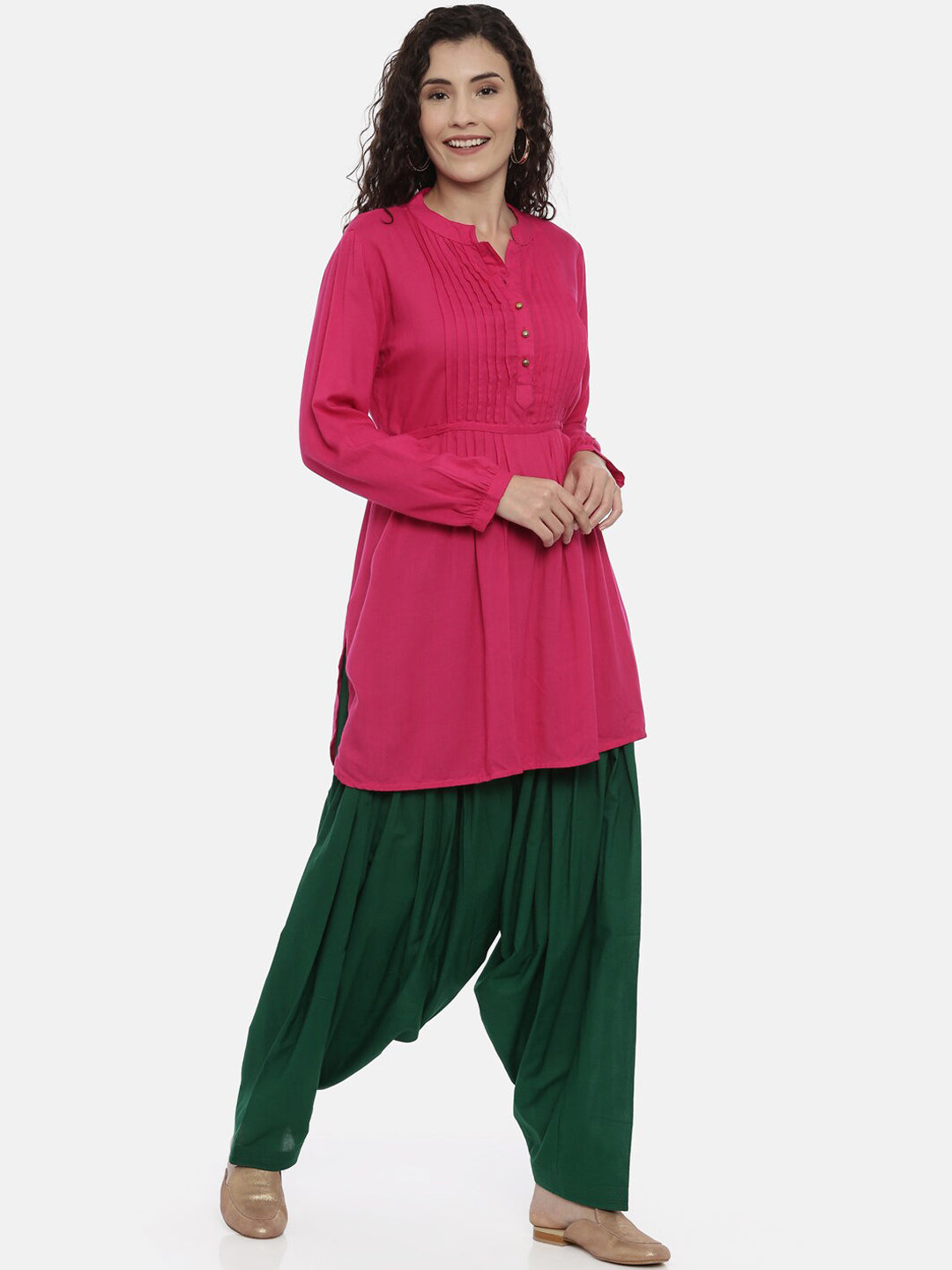 Souchii Women Green Pure Cotton Patiala - Distacart