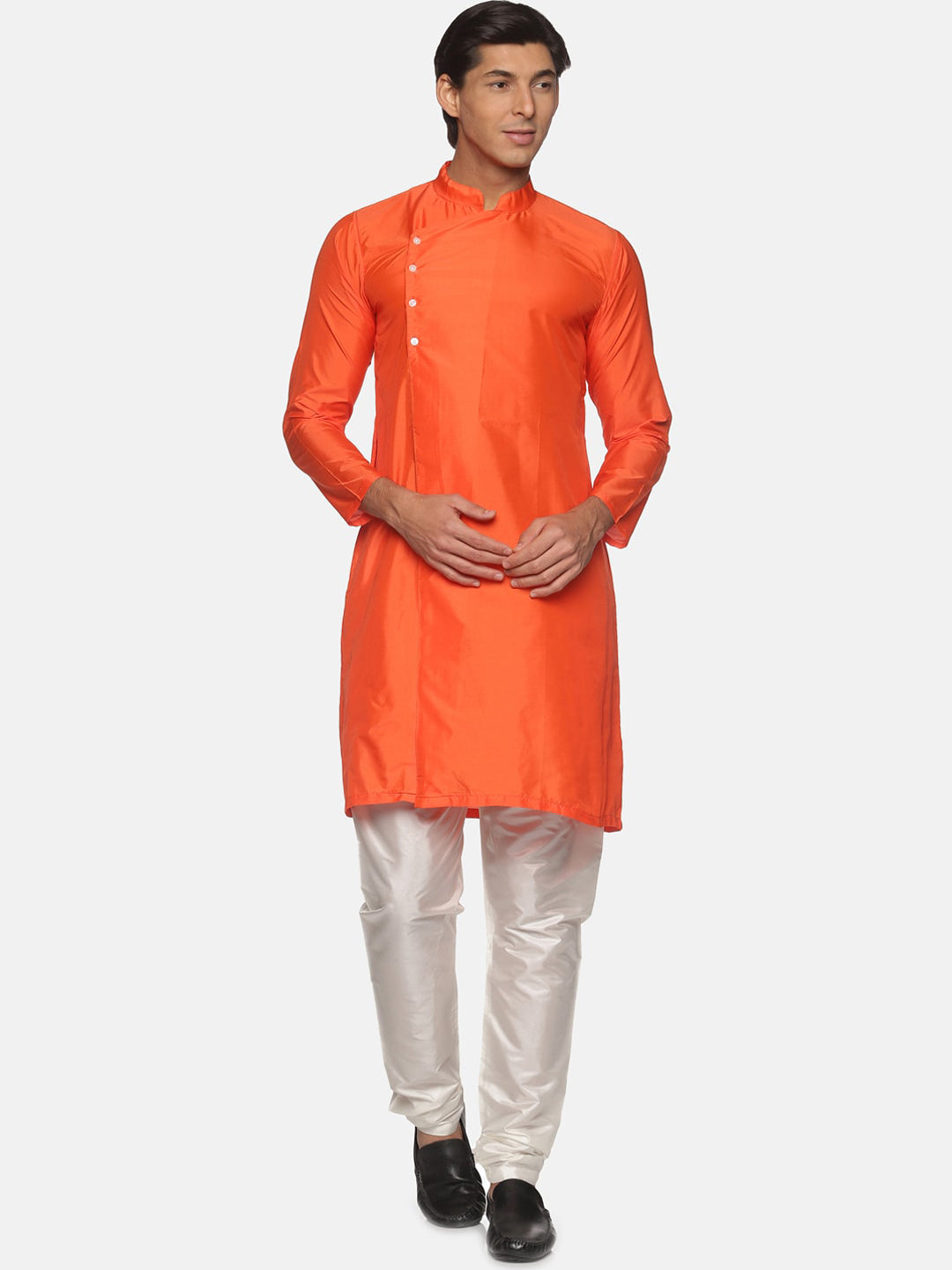 Sethukrishna Men Orange Angrakha Kurta with Churidar - Distacart
