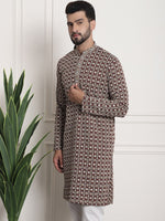 Thumbnail for Sojanya Geometric Embroidered Mandarin Collar Kurta - Distacart