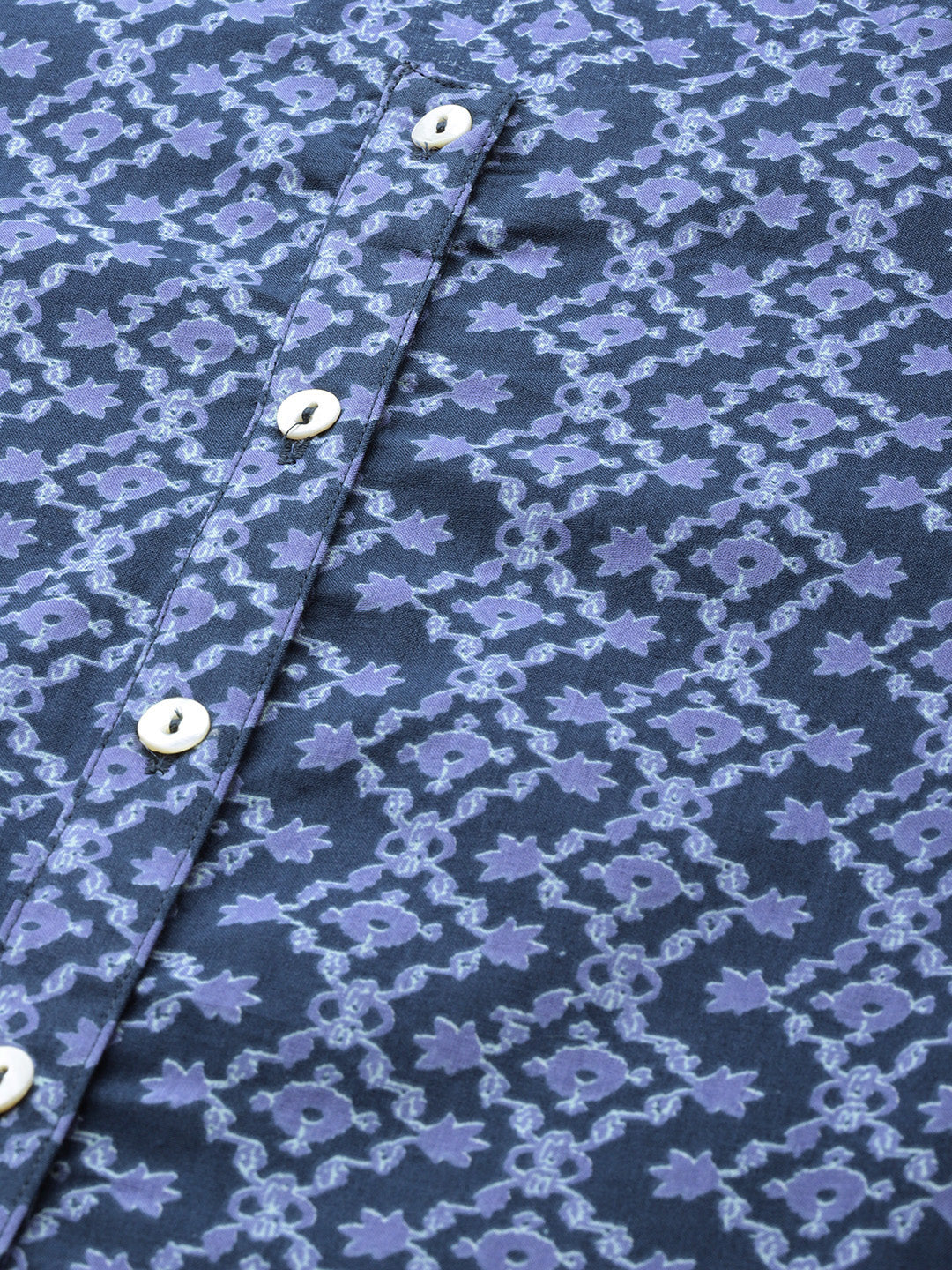 Biba Women Blue Pure Cotton Printed Straight Kurta - Distacart