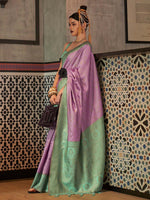 Thumbnail for Saree Mall Woven Design Zari Silk Blend Kanjeevaram Sarees - Distacart