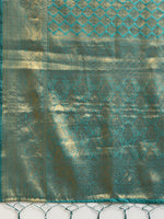 Thumbnail for Saree Mall Blue & Gold-Toned Woven Design Zari Silk Blend Banarasi Saree - Distacart