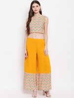 Thumbnail for Janasya Yellow & Pink Solid Top with Kurta & Palazzos - Distacart